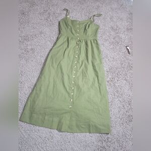 Few Moda Buttons Down Midi Green Dress Sz S